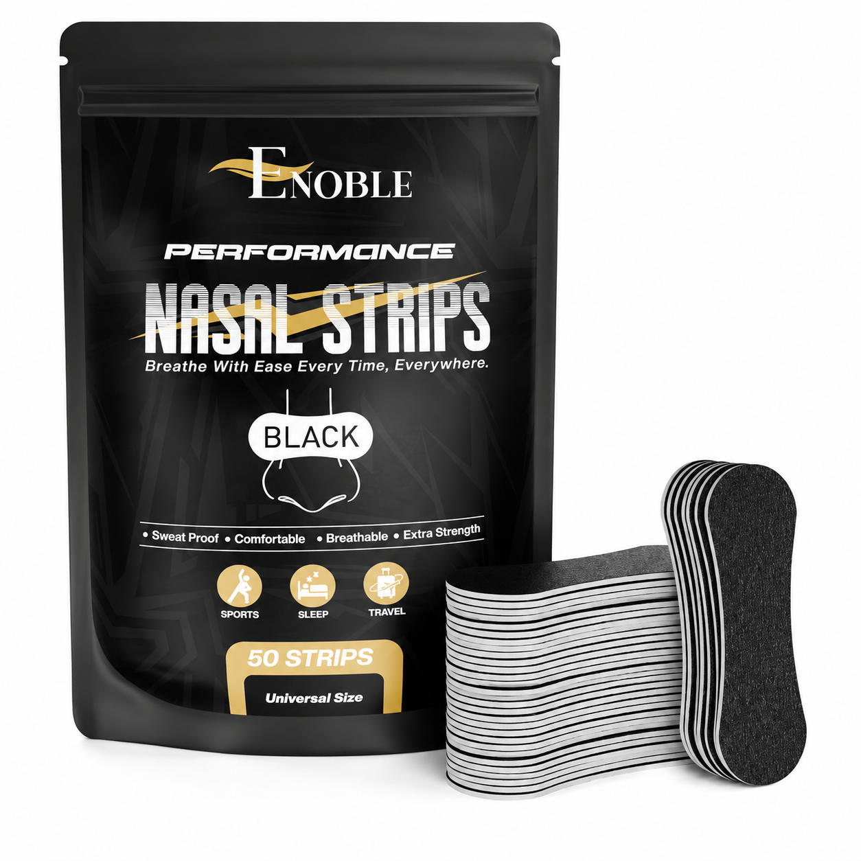 Black Performance Nasal Strips