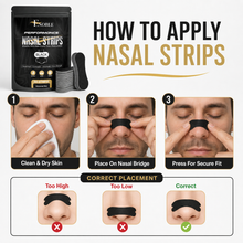 Performance Black Nasal Strips for Breathing- Oil & Sweat Resistant