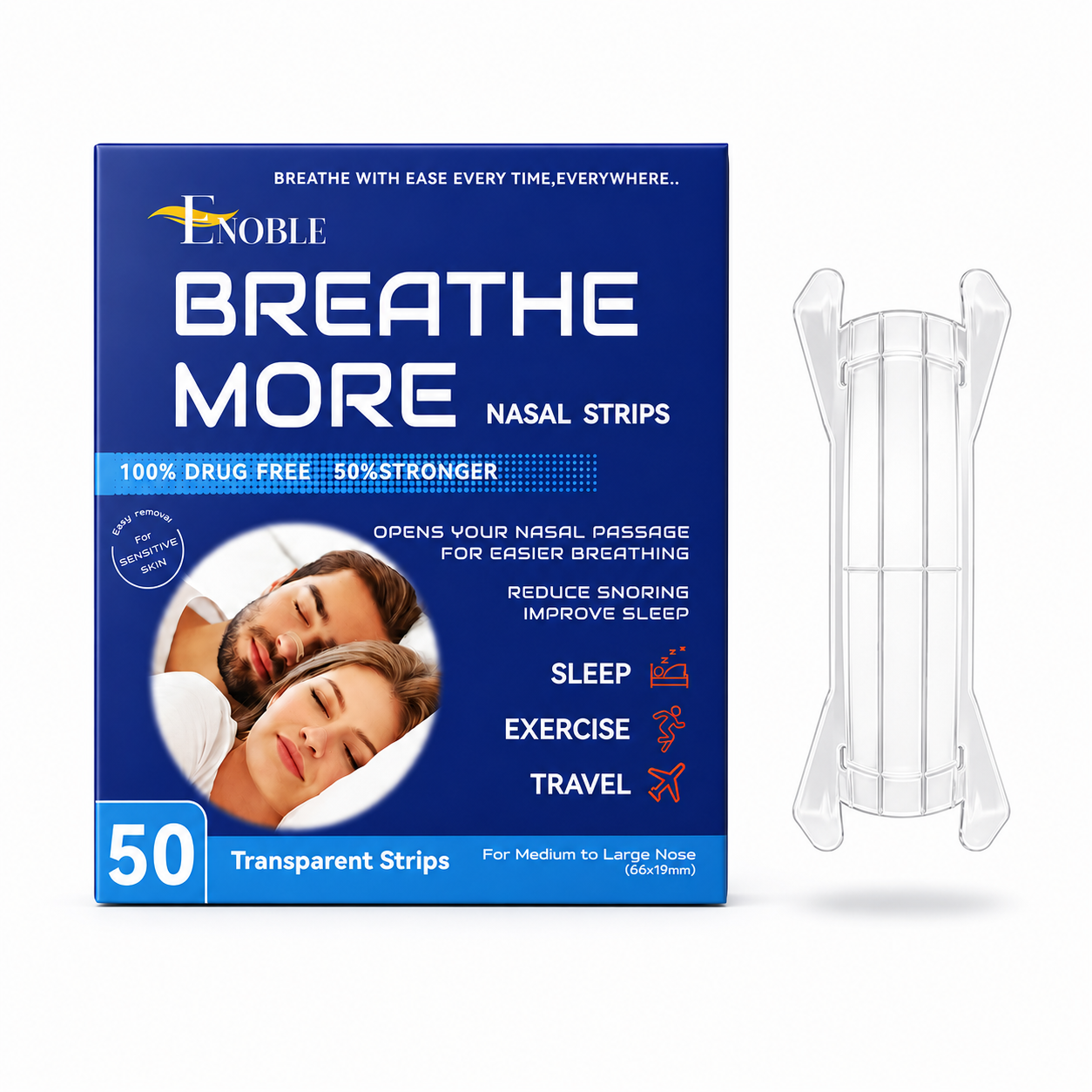 Breathe More Extra Strength Clear Nasal Strips